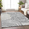 8' X 10' Gray Silver And Beige Abstract Washable Area Rug With UV Protection