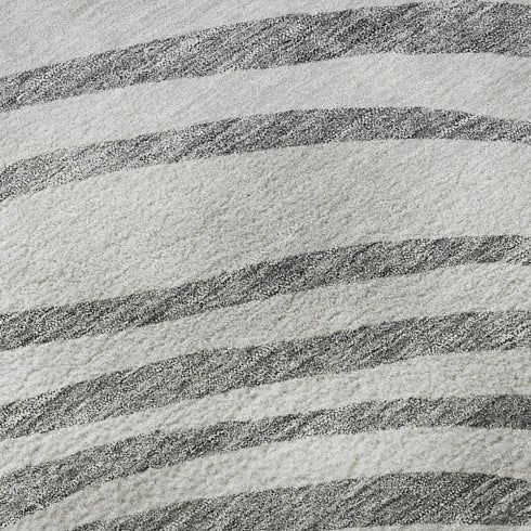 8' X 10' Gray Silver And Beige Abstract Washable Area Rug With UV Protection