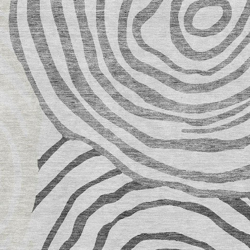 8' X 10' Gray Silver And Beige Abstract Washable Area Rug With UV Protection