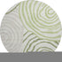 8' Green Gray And Ivory Abstract Washable Round Rug With UV Protection