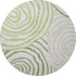 8' Green Gray And Ivory Abstract Washable Round Rug With UV Protection