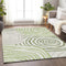 8' X 10' Green Gray And Ivory Abstract Washable Area Rug With UV Protection