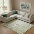 9' X 12' Green Gray And Ivory Abstract Washable Area Rug With UV Protection