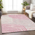 9' X 12' Pink Gray And Ivory Abstract Washable Area Rug With UV Protection
