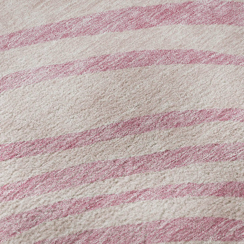 9' X 12' Pink Gray And Ivory Abstract Washable Area Rug With UV Protection