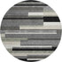 8' Black Gray And Ivory Striped Washable Round Rug With UV Protection
