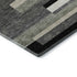 8' Black Gray And Ivory Striped Washable Round Rug With UV Protection