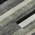 8' Black Gray And Ivory Striped Washable Round Rug With UV Protection