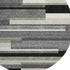 8' Black Gray And Ivory Striped Washable Round Rug With UV Protection
