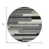 8' Black Gray And Ivory Striped Washable Round Rug With UV Protection