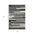 8' X 10' Black Gray And Ivory Striped Washable Area Rug With UV Protection
