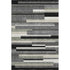 8' X 10' Black Gray And Ivory Striped Washable Area Rug With UV Protection