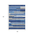 5' X 8' Blue Gray And Ivory Striped Washable Area Rug With UV Protection