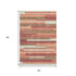 5' X 8' Coral Taupe And Orange Striped Washable Area Rug With UV Protection