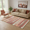 5' X 8' Coral Taupe And Orange Striped Washable Area Rug With UV Protection