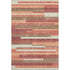 5' X 8' Coral Taupe And Orange Striped Washable Area Rug With UV Protection