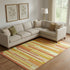 8' X 10' Orange And Gold Striped Washable Area Rug With UV Protection