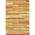 8' X 10' Orange And Gold Striped Washable Area Rug With UV Protection