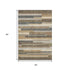 5' X 8' Taupe Gray And Silver Striped Washable Area Rug With UV Protection