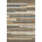 5' X 8' Taupe Gray And Silver Striped Washable Area Rug With UV Protection