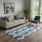 5' X 8' Blue Brown And Ivory Diamond Washable Area Rug With UV Protection
