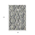 8' X 10' Charcoal Ivory And Gray Diamond Washable Area Rug With UV Protection