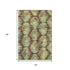 5' X 8' Brown Teal And Rust Diamond Washable Area Rug With UV Protection
