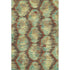 5' X 8' Brown Teal And Rust Diamond Washable Area Rug With UV Protection