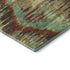 8' Brown Teal And Rust Diamond Washable Round Rug With UV Protection