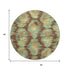 8' Brown Teal And Rust Diamond Washable Round Rug With UV Protection