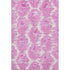 5' X 8' Pink And Ivory Diamond Washable Area Rug With UV Protection