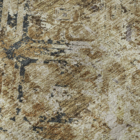 5' X 8' Beige Gray And Brown Diamond Washable Area Rug With UV Protection