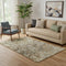 5' X 8' Beige Gray And Brown Diamond Washable Area Rug With UV Protection