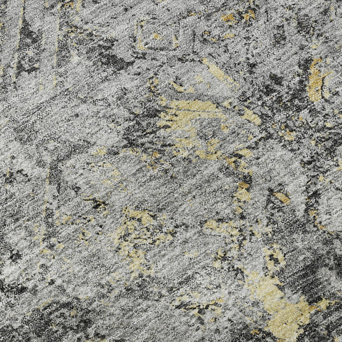 8' X 10' Gray Gold And Silver Diamond Washable Area Rug With UV Protection