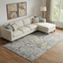 8' X 10' Gray Gold And Silver Diamond Washable Area Rug With UV Protection