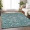 8' X 10' Sage Gray And Ivory Diamond Washable Area Rug With UV Protection