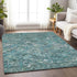8' X 10' Sage Gray And Ivory Diamond Washable Area Rug With UV Protection
