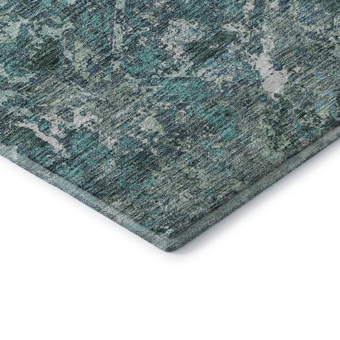 8' X 10' Sage Gray And Ivory Diamond Washable Area Rug With UV Protection