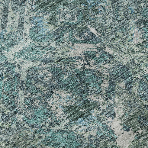 8' X 10' Sage Gray And Ivory Diamond Washable Area Rug With UV Protection