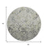 8' Silver Gray And Ivory Diamond Washable Round Rug With UV Protection