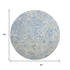8' Sky Blue Gray And Ivory Diamond Washable Round Rug With UV Protection
