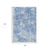 5' X 8' Blue And Ivory Abstract Washable Area Rug With UV Protection