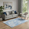 5' X 8' Blue And Ivory Abstract Washable Area Rug With UV Protection