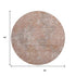 8' Salmon Gray And Ivory Abstract Washable Round Rug With UV Protection