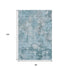 8' X 10' Teal Ivory And Gray Abstract Washable Area Rug With UV Protection