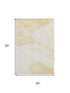 5' X 8' Gold And Ivory Geometric Washable Area Rug With UV Protection