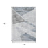 5' X 8' Sky Blue Gray And Silver Geometric Washable Area Rug With UV Protection