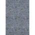 8' X 10' Blue And Gray Floral Washable Area Rug With UV Protection