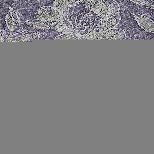 9' X 12' Eggplant And Gray Floral Washable Area Rug With UV Protection