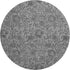 8' Gray And Charcoal Floral Washable Round Rug With UV Protection